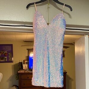 Fashion Nova Iridescent Sequin Mini Dress